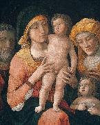 Andrea Mantegna The Madonna and Child with Saints Joseph, Elizabeth, and John the Baptist, distemper oil painting